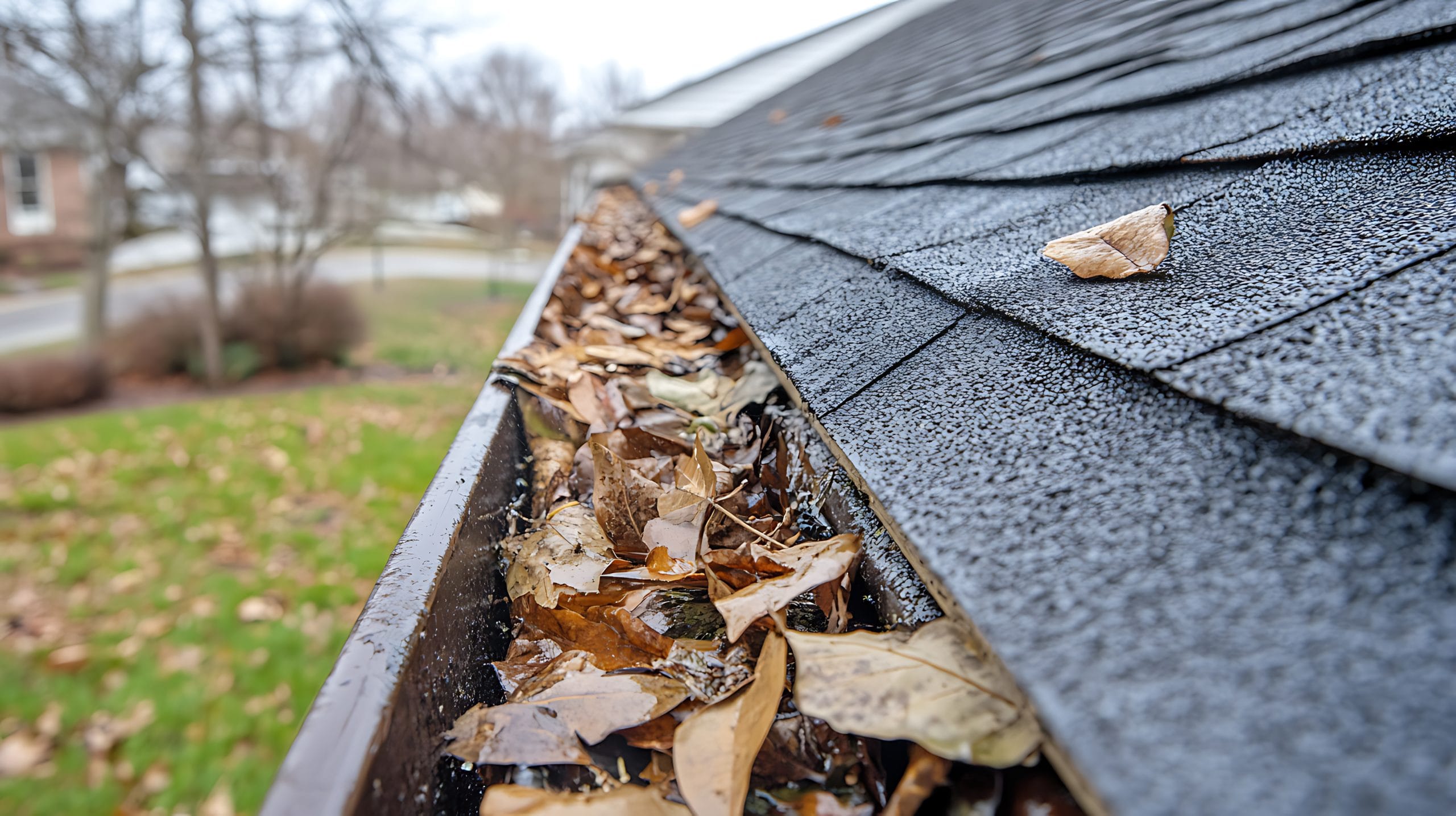A gutter that needs cleaning in north alabama